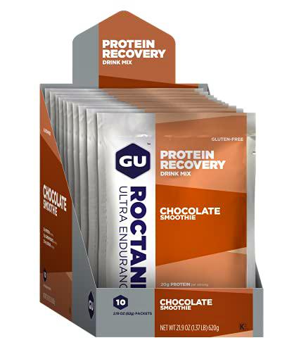 GU Chocolate Smooth, ROCTANE Recovery Drink 10 PKT Box Accesorios Bici