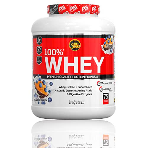 All Stars 100% Whey Protein, Blueberry Muffin, 1er Pack (1 x 2270 g)