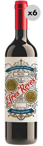 Tres Reyes Tempranillo-Syrah, Vino Tinto, 6 Botellas, 75 cl