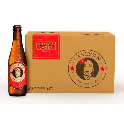 La Virgen Madrid - Cerveza Lager Artesana, Pack 24 botellas x 33 cl