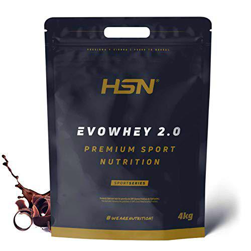 Concentrado de Proteína de Suero de HSN Evowhey Protein 2.0 | Sabor Chocolate 4 Kg = 133 Tomas por Envase | Whey Protein Concentrate | No-GMO