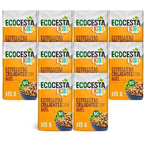 Ecocesta - Pack de 10 Bolsas de Estrellitas Crujientes Ecológicas con Miel de 375 g