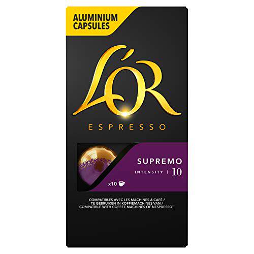 L'Or Espresso Café Supremo Intensidad 10 - 100 cápsulas de aluminio compatibles con máquinas Nespresso