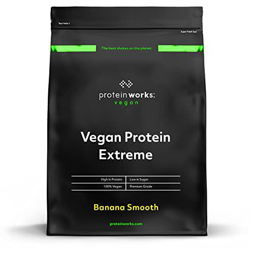 Proteína Vegana Extreme | Plátano Suave | 100% A Base De Plantas | Mezcla de 5 Proteínas | THE PROTEIN WORKS | 1kg