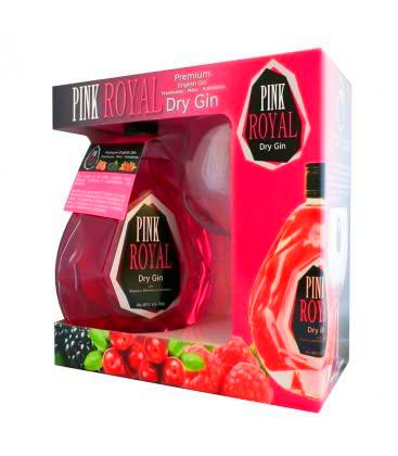 Pink Royal Ginebra Rosa Dry Gin Pack Copa Balón - 700 ml