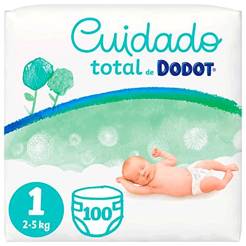 Dodot Pañales Bebé Cuidado Total Talla 1 (2-5 kg), 100 Pañales