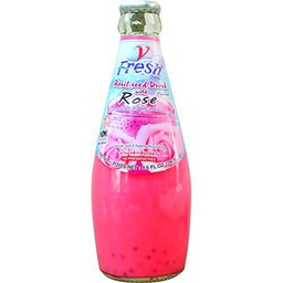 V-Fresh Bebida rosa con semillas de albahaca paquete 24 x 290 ml 0.29 ml