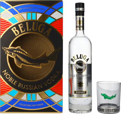 Beluga Noble Russian Vodka EXPORT 40% Vol. 0,7l in Giftbox with Highball glass