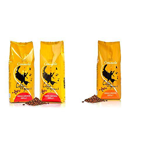 Consuelo Gran Aroma - Café en grano italiano - 2 x 1kg + Gran Crema Café en grano italiano, 1 kg