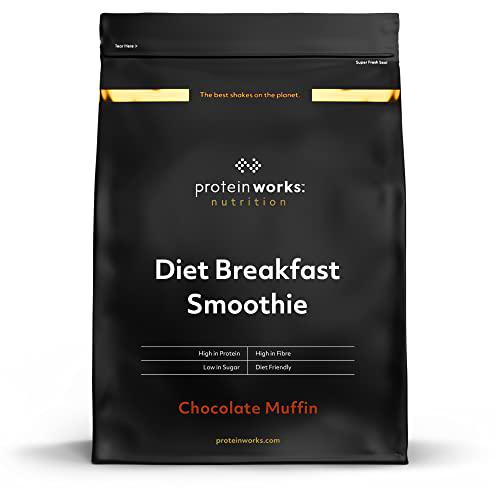 Batido de desayuno dietético | Muffin de Chocolate | Desayuno para llevar | Alto en proteínas y bajo en azúcar | THE PROTEIN WORKS | 2kg