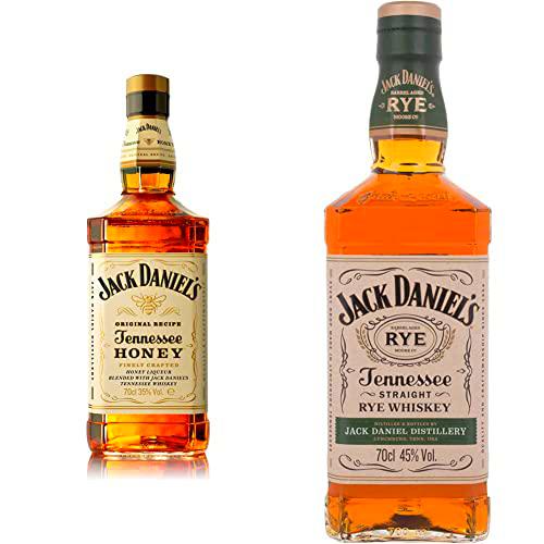 Jack Daniel's Honey Whiskey, 70 cl + Tennessee Rye, 70 cl