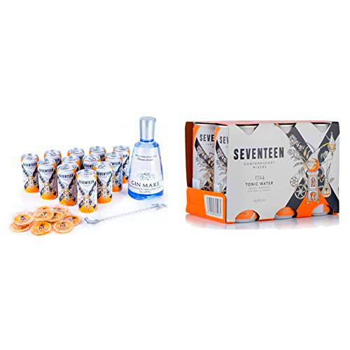 Ginebra Gin Mare Home Bar - Pack de Ginebra Premium con 12 Tónicas Premium Seventeen + Seventeen Contemporary Mixers Seventeen