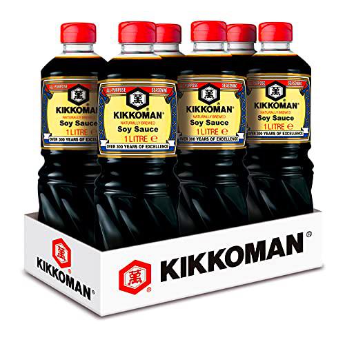 Kikkoman Soy Sauce 1 Litre (Pack of 6)