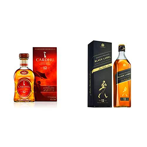 Cardhu 12 años, whisky escocés single malt, 700 ml + Johnnie Walker Black Label