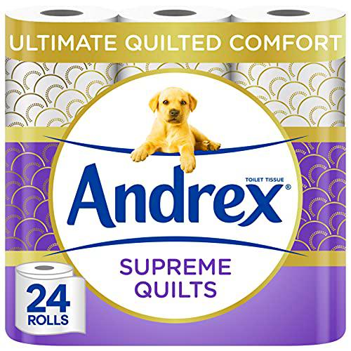 Andrex Papel higiénico Supreme acolchado, 24 rollos