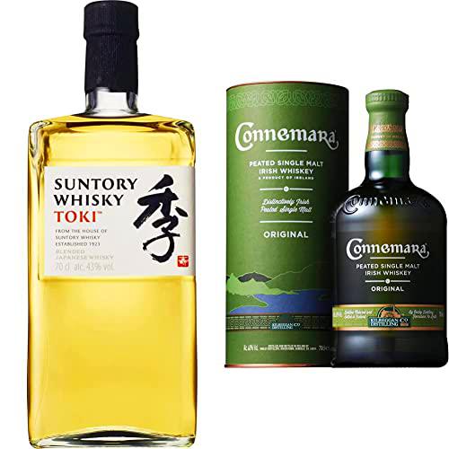 Suntory Toki - Whisky Japones 43%, Botella de 700 ml + Connemara Peated Single Malt Whisky Irlandes 40%, 700ml