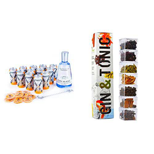 Ginebra Gin Mare Home Bar - Pack de Ginebra Premium con 12 Tónicas Premium Seventeen + Te Tonic 7 Botánicos Colección Para Gin &amp; Tonic 83 g