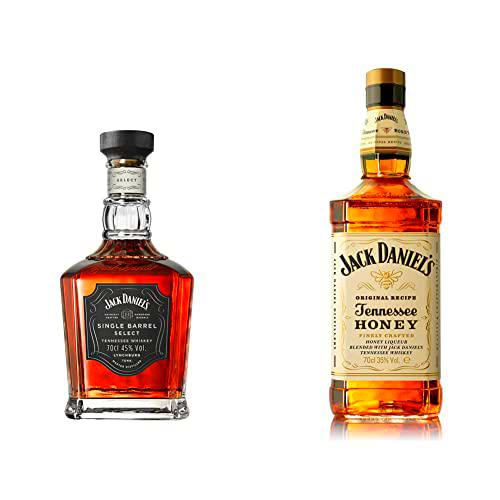 Jack Daniels Single Barrel Whisky - 700 ml + Honey Whiskey, 70 cl