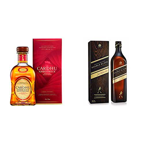 Cardhu Amber Rock Whisky Escocés Single Malt, 700 ml + Johnnie Walker Double Black Label Whisky Escocés Blended, 700 ml