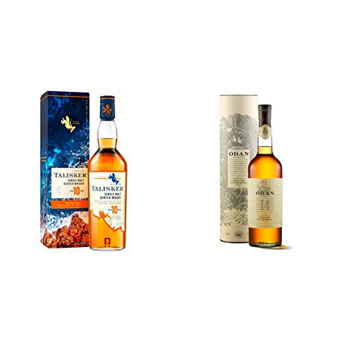 Talisker 10 años, whisky escocés single malt, 700 ml + Oban 14 años