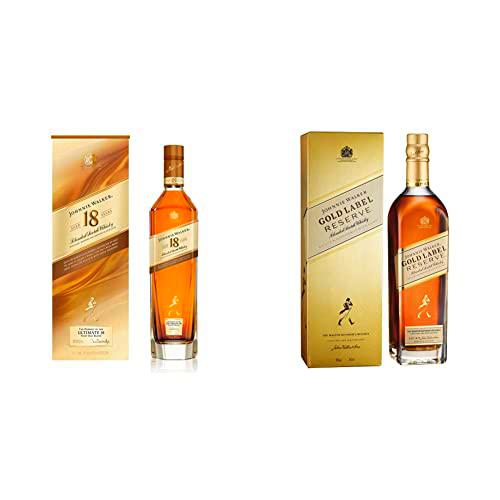 Johnnie Walker Whisky Escocés Blended 18 Años, 700ml + Gold Label Reserve