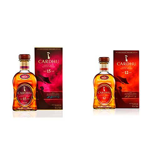 Cardhu 15 Años Whisky Escocés, 700ml + 12 años, whisky escocés single malt, 700 ml