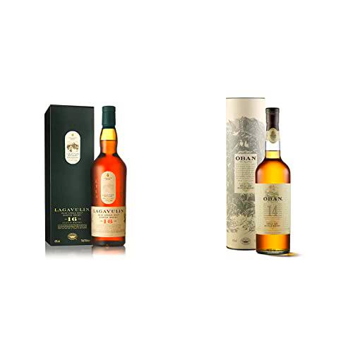 Lagavulin 16 Whisky Escocés Single Malt, 700 ml + Oban 14 años