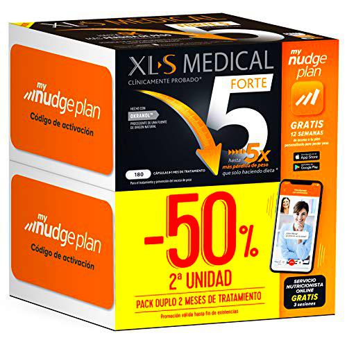 XL-S Medical Forte 5 | Pack 2 Meses + plan personalizado mynudgeplan App gratis | 6 sesiones gratis de Servicio de Nutricionistas