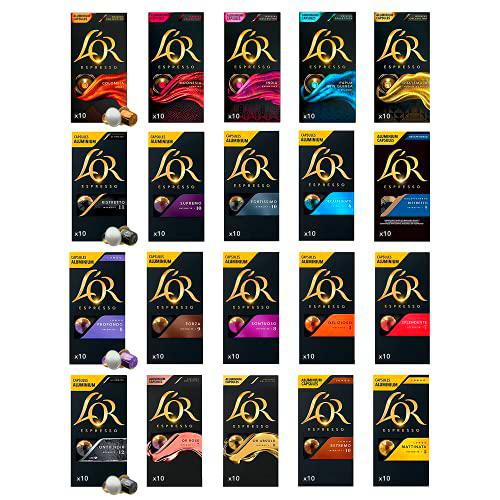 L'Or Espresso Café Selección Gran Surtido - 200 cápsulas de aluminio compatibles con máquinas Nespresso (R)* (20 Paquetes de 10 cápsulas)