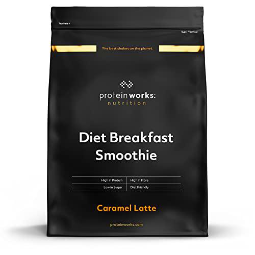 Batido de desayuno dietético | Caramel Latte | Desayuno para llevar | Alto en proteínas y bajo en azúcar | THE PROTEIN WORKS | 2kg